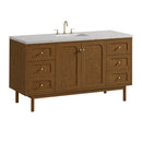 James Martin Laurent 60" Dual Mount Single Bathroom Vanity, Honey Oak