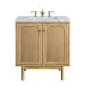 James Martin Laurent 30" Dual Mount Single Bathroom Vanity, Light Natural Oak