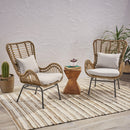 Tapscott Wicker Patio Chair with Cushions (Set of 2)