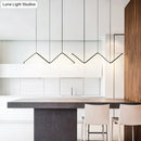 GobekUsa W-Shaped LED Pendant Light Fixture: Stylish Artistic Metal Island Light for Dining Room