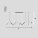 GobekUsa W-Shaped LED Pendant Light Fixture: Stylish Artistic Metal Island Light for Dining Room