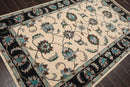 5' x 8' Handmade 100% Wool Traditional Oriental Area Rug Ivory
