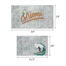 US States Miami Design Non Skid Washable Kitchen Runner Rugs Set of 2| 44 x 24 and 31.5 x 20 Inches Floor Mats|Gold