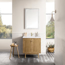 James Martin Laurent 30" Dual Mount Single Bathroom Vanity, Light Natural Oak
