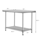 30 x 48 Inch Stainless Steel Table Commercial Kitchen Worktable by LJGDeals