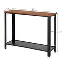 Metal Frame Wood Console Sofa Table with Storage Shelf by LJGDeals