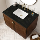 James Martin Amberly 36" Dual Mount Single Bathroom Vanity, Mid-Century Walnut