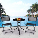 3 Pieces Folding Bistro Table Chairs Set for Indoor and Outdoor by LJGDeals