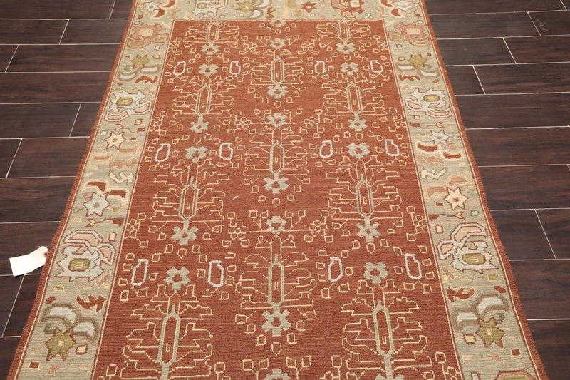 3'10" x 5'10" Hand Knotted Wool Reversible Panel Area Rug Brown