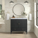 James Martin Myrrin 36" Single Bathroom Vanity, Carbon Oak