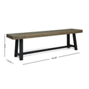Acacia Outdoor Bench in Sandblast Finish