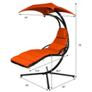Hanging Stand Chaise Lounger Swing Chair with Pillow by LJGDeals