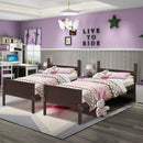 Twin Size Wooden Bunk Beds Convertible 2 Individual Beds by LJGDeals