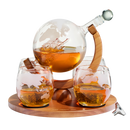 Etched World Decanter whiskey Globe - 750 ml