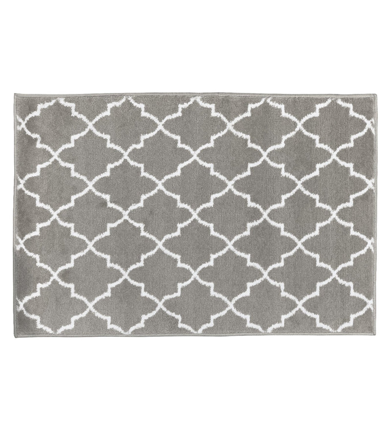 Sussex Home, Landing Rug, Slip Resistant Indoor Carpets Includes Adhesive Tape 2' x 3'-Trellisville Collection |Gray&White