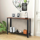 Metal Frame Wood Console Sofa Table with Storage Shelf by LJGDeals
