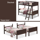 Twin Size Wooden Bunk Beds Convertible 2 Individual Beds by LJGDeals