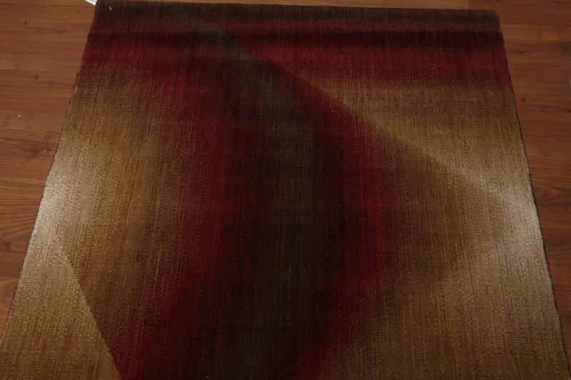 4' x 6' 100% wool pile area rug 4x6 Modern Abstract Red