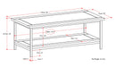 Skyler 48 Inch Wide Solid Mango Wood Coffee Table in Dark