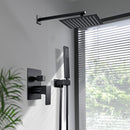 Aquaterior Shower Faucet Set with Handheld 10" Square Shower Head