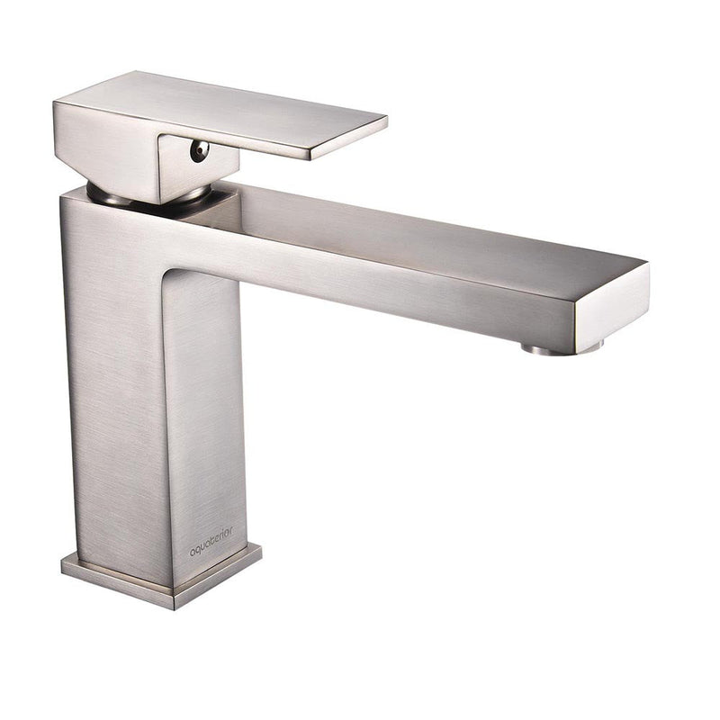 Aquaterior 6.5" Bathroom Faucet Single Handle Brushed Nickel