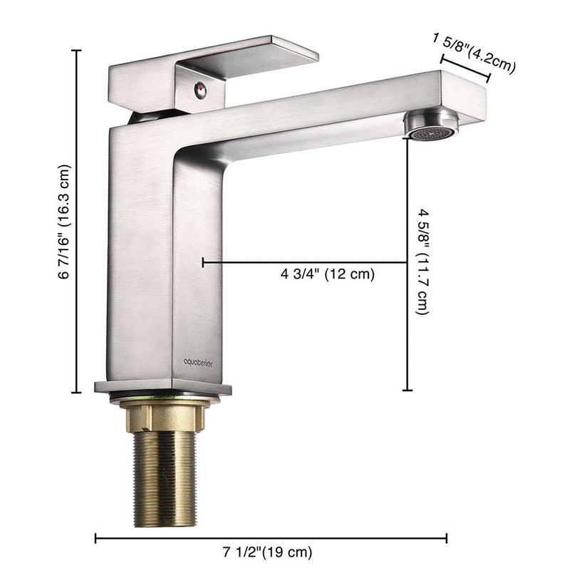 Aquaterior 6.5" Bathroom Faucet Single Handle Brushed Nickel