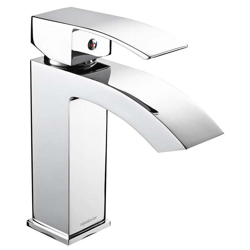 Aquaterior Single Handle Bathroom Faucet Square Cold Hot