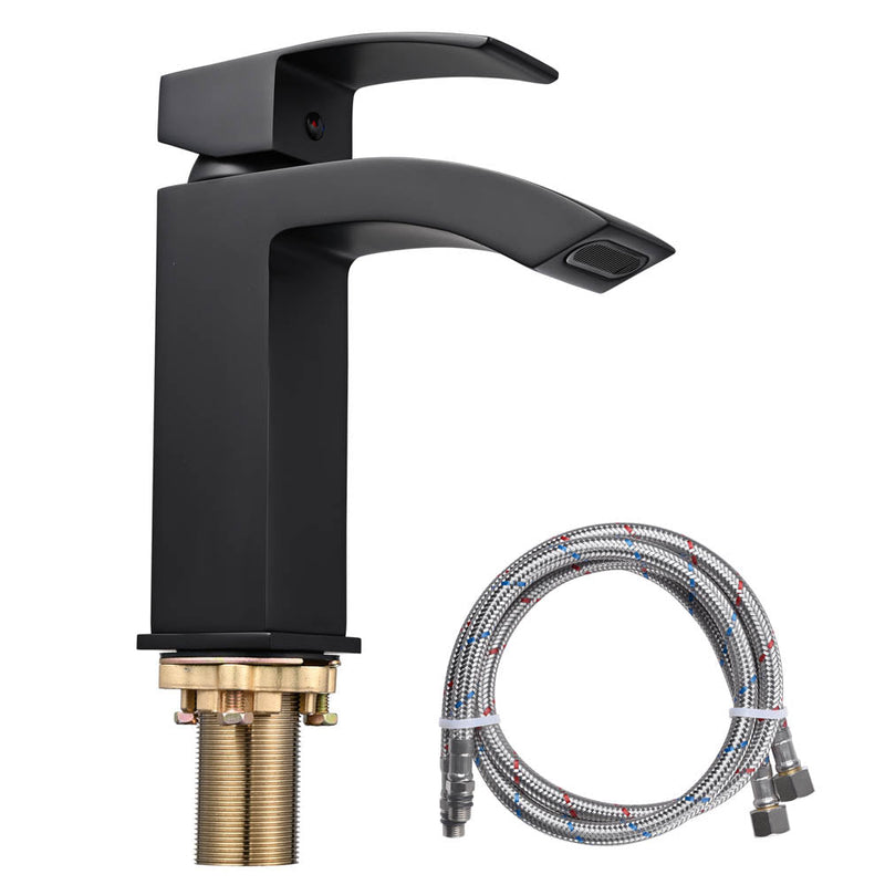 Aquaterior Single Handle Bathroom Faucet Square Cold Hot