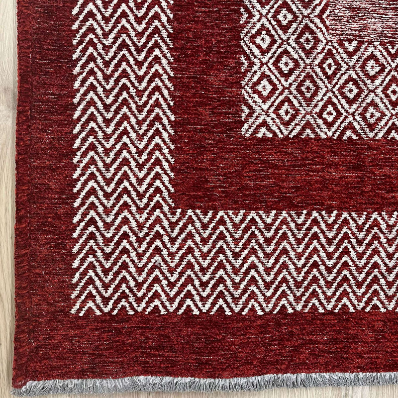 Alfa Rich Red Burgundy Washable Area Rugs for Living Room Bedroom Kitchen Dining Cotton Rug