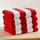 Cotton Velour Cabana Stripe Beach Towel - Novia Collection by Great Bay Home