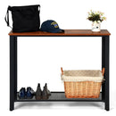 Metal Frame Wood Console Sofa Table with Storage Shelf by LJGDeals