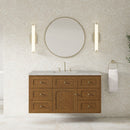 James Martin Laurent 48" Dual Mount Single Bathroom Vanity, Honey Oak