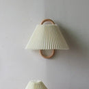 GobekUsa Beech Wood Wall Lamp: Wabi-sabi Style Fabric Art for Living Room, Bedroom, or Porch
