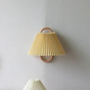 GobekUsa Beech Wood Wall Lamp: Wabi-sabi Style Fabric Art for Living Room, Bedroom, or Porch