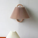 GobekUsa Beech Wood Wall Lamp: Wabi-sabi Style Fabric Art for Living Room, Bedroom, or Porch