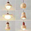 GobekUsa Elegant Wabi Sabi Travertine Pendant Lamp for Dining Desk & Kitchen Island