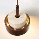 GobekUsa LED Wood Pendant Light Fixture Wabi Sabi Hang Lamp for Living Room