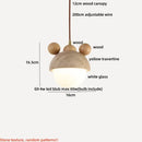 GobekUsa LED Wood Pendant Light Fixture Wabi Sabi Hang Lamp for Living Room
