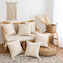 Wabi-sabi beige geometric tufted cushion cover living room pillow by Decorbites