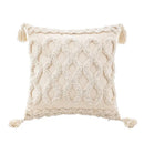 Wabi-sabi beige geometric tufted cushion cover living room pillow by Decorbites