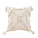 Wabi-sabi beige geometric tufted cushion cover living room pillow by Decorbites