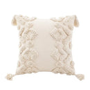 Wabi-sabi beige geometric tufted cushion cover living room pillow by Decorbites
