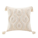 Wabi-sabi beige geometric tufted cushion cover living room pillow by Decorbites