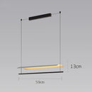 Wabi-Sabi Black Metal Acrylic Strip Pendant Light
