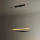 Wabi-Sabi Black Metal Acrylic Strip Pendant Light