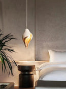 GobekUsa Gypsum Pendant Lamp Conch Design Wabi Sabi Style for Living Room or Bedroom