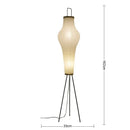 GobekUsa Wabi-sabi Tripod Floor Lamp - Noguchi Inspired Art Decor for Living Room