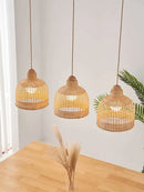 GobekUsa Bamboo Pendant Lamps in Handmade Natural Wabi Sabi Style for Home, Dining, Bar Island