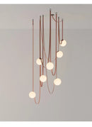 GobekUsa Duplex Wabi Sabi Designer Villa Belt Living Room Chandelier Nordic Ceiling Light