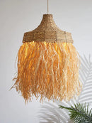 GobekUsa Handmade Woven Rattan Grass Pendant Lamps - Simple Natural Design for Wabi Sabi Style